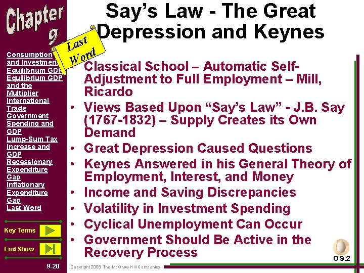 Say’s Law - The Great Depression and Keynes Consumption and Investment Equilibrium GDP and