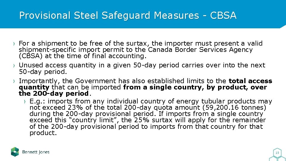Provisional Steel Safeguard Measures - CBSA For a shipment to be free of the