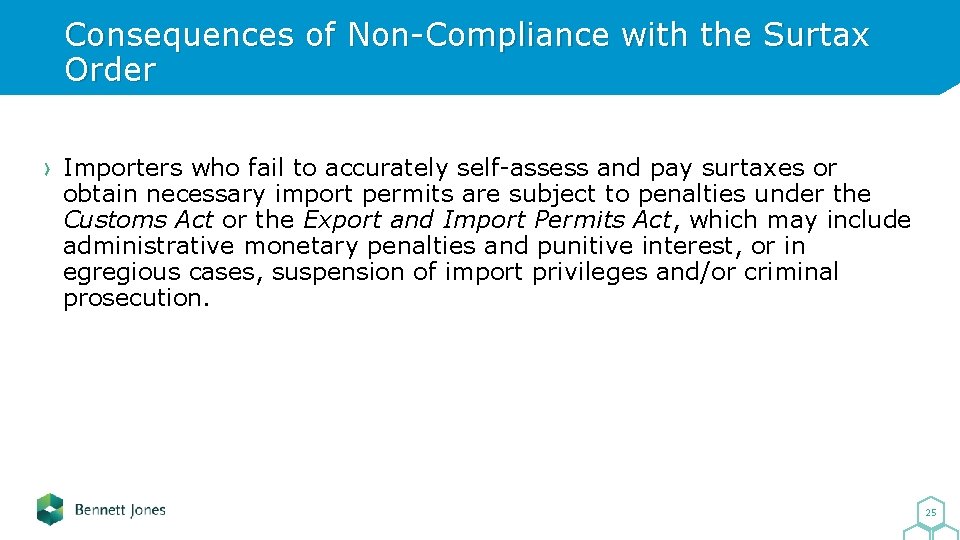 Consequences of Non-Compliance with the Surtax Order Importers who fail to accurately self-assess and