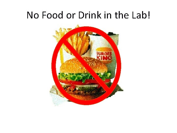 No Food or Drink in the Lab! 