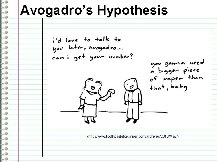 Avogadro’s Hypothesis (http: //www. toothpastefordinner. com/archives/2010/May/) 