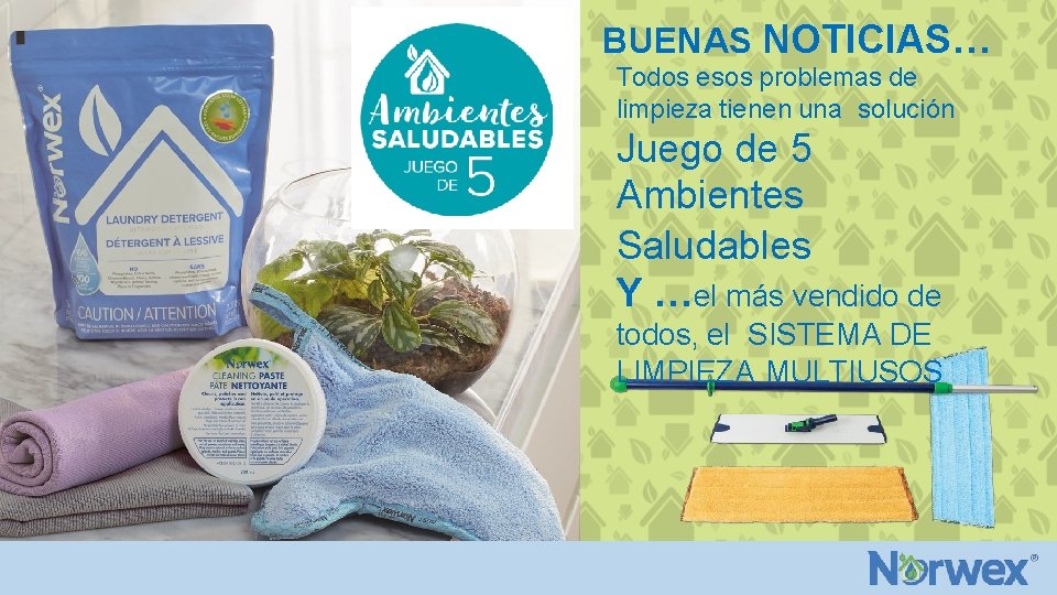 BUENAS NOTICIAS… Todos esos problemas de limpieza tienen una solución Juego de 5 Ambientes