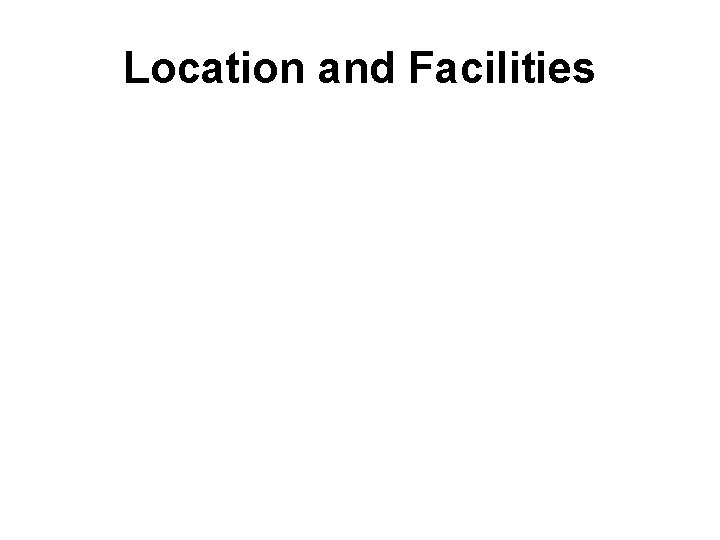 Location and Facilities 