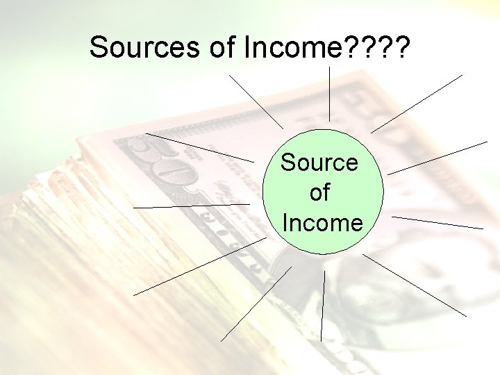 Sources of Income? ? Source of Income 