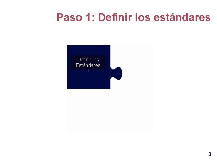 Paso 1: Definir los estándares Definir los Estándares 3 