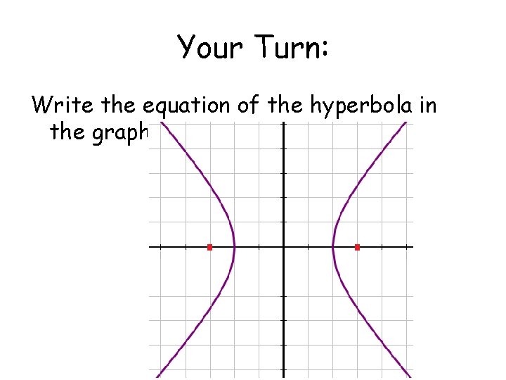 Your Turn: Write the equation of the hyperbola in the graph: 