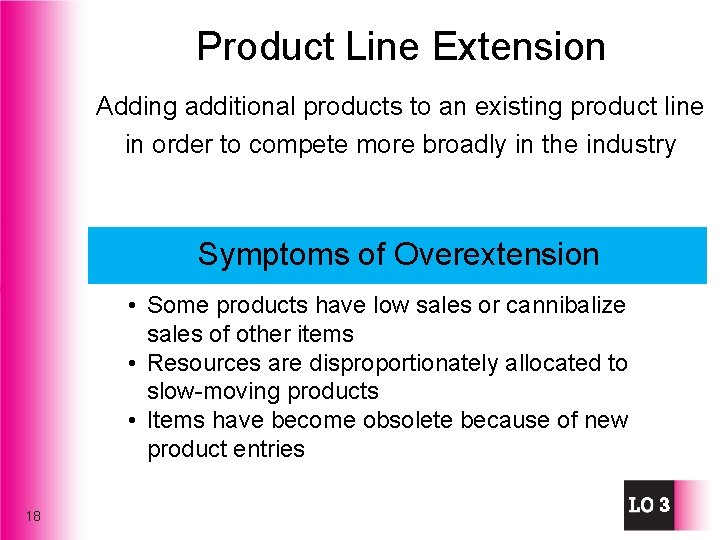 Product Line Extension Adding additional products to an existing product line in order to