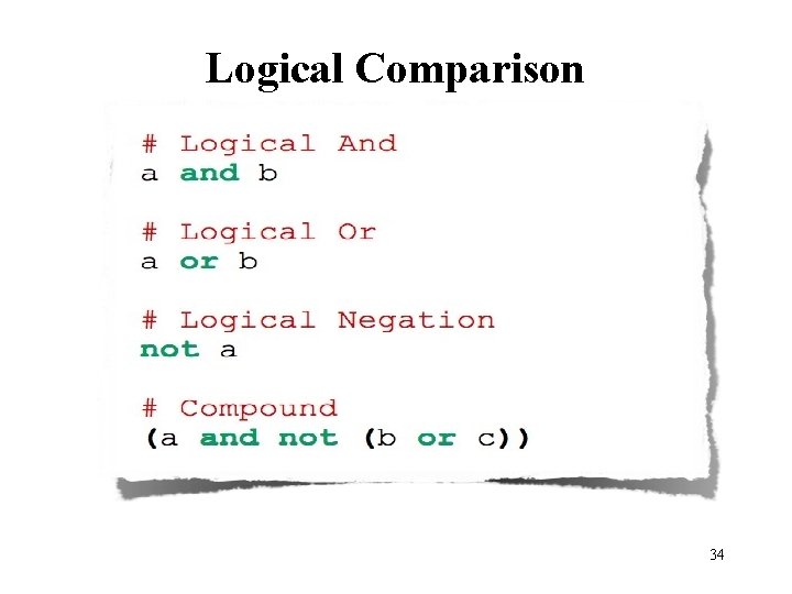 Logical Comparison 34 