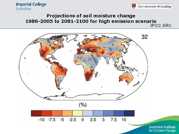 Projections of soil moisture change 1986 -2005 to 2081 -2100 for high emission scenario