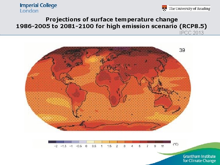 Projections of surface temperature change 1986 -2005 to 2081 -2100 for high emission scenario