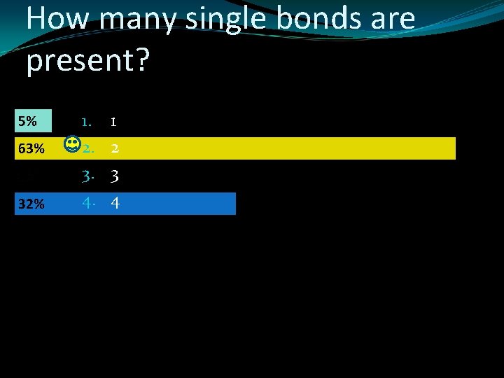 How many single bonds are present? 1. 2. 3. 4. 1 2 3 4