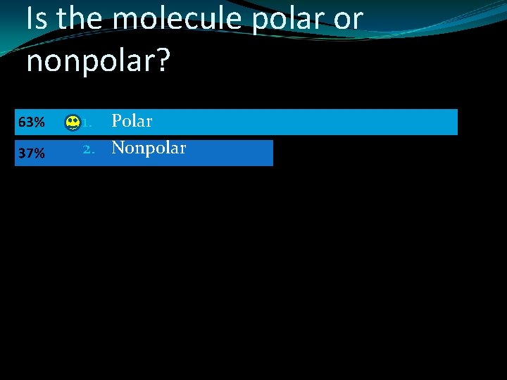 Is the molecule polar or nonpolar? 1. Polar 2. Nonpolar 