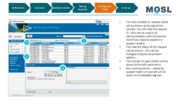 Overview Introduction Raising Incidents Raising Requests Viewing Open Tickets Wrap-up 1. 2 1 2. Overview Introduction Raising Incidents Raising Requests Viewing Open Tickets Wrap-up 1. 2 1 2.