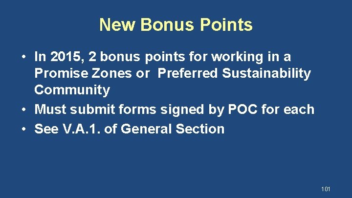 New Bonus Points • In 2015, 2 bonus points for working in a Promise