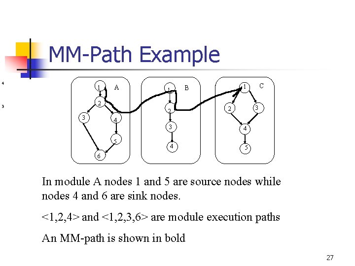 MM-Path Example 4 1 A 1 2 3 C 1 B 3 2 4