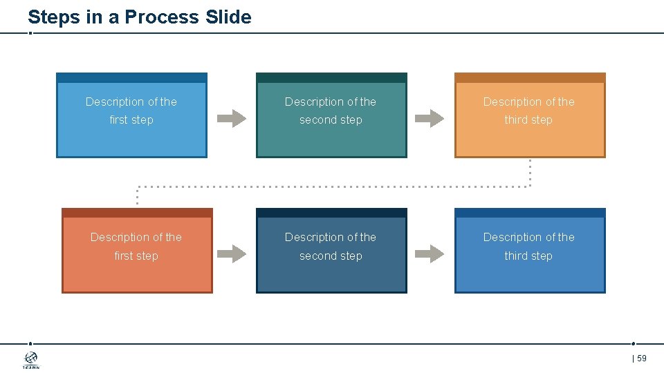 Steps in a Process Slide Description of the Description of the first step second