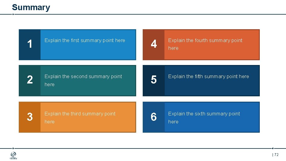 Summary 1 Explain the first summary point here 2 Explain the second summary point