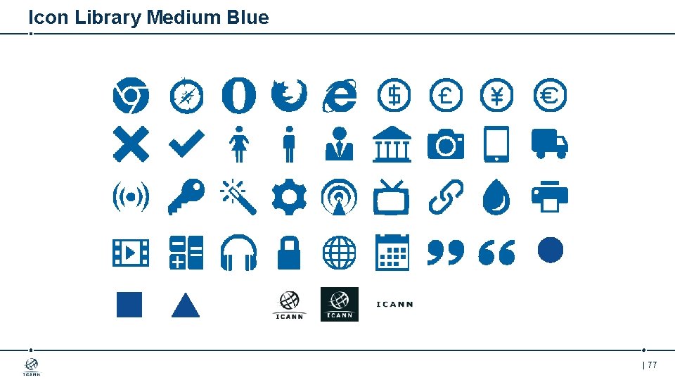 Icon Library Medium Blue | 77 