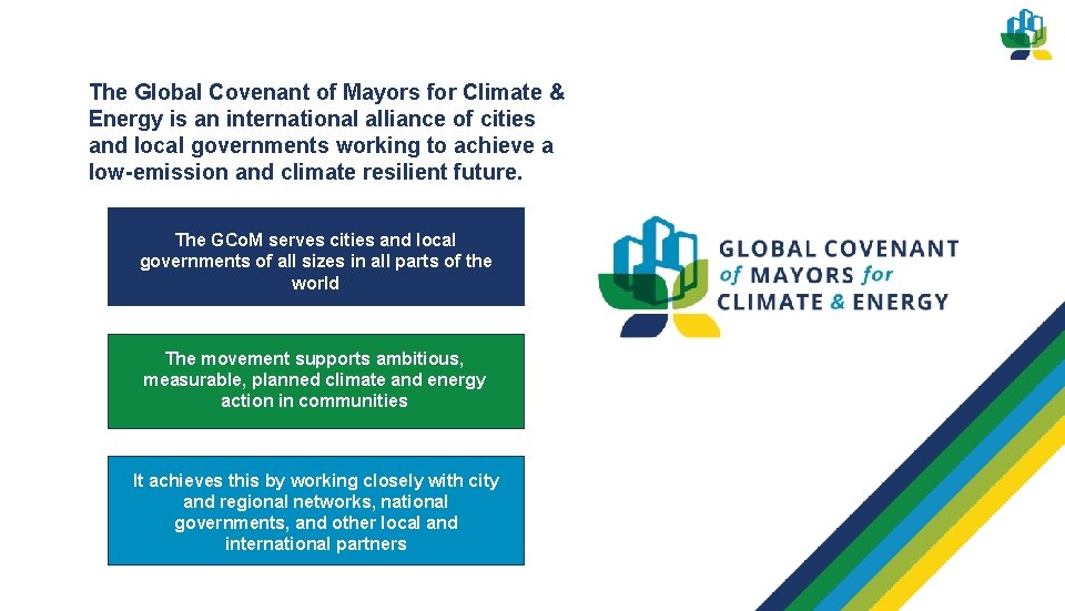 The Global Covenant of Mayors for Climate & Energy is an international alliance of