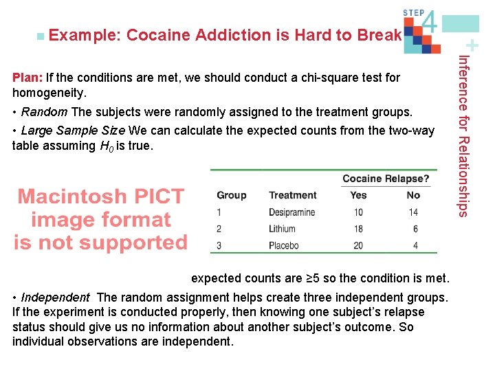 Cocaine Addiction is Hard to Break • Random The subjects were randomly assigned to