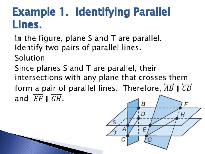 Example 1. Identifying Parallel Lines. � 