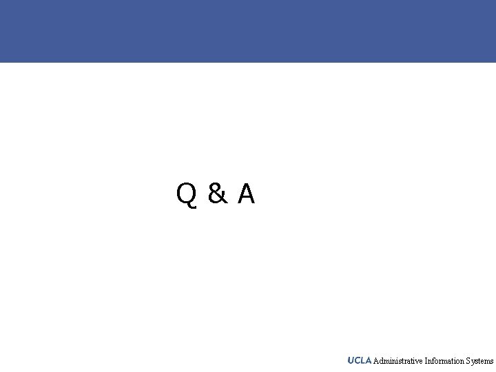Q&A Administrative Information Systems 