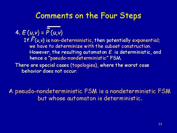 Comments on the Four Steps ~ 4. E (u, v) = P (u, v)