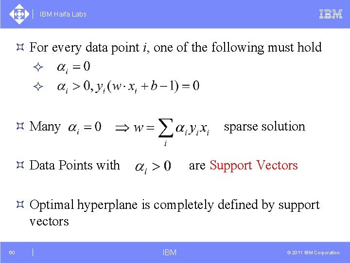 IBM Haifa Labs ³ For every data point i, one of the following must