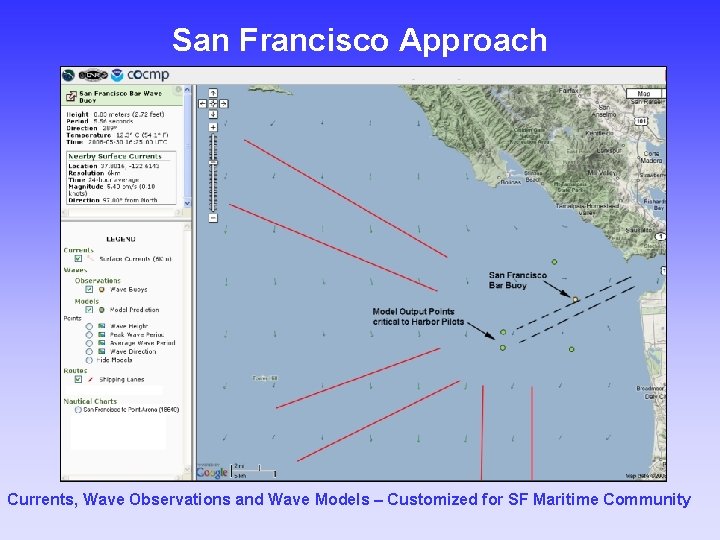 San Francisco Approach Currents, Wave Observations and Wave Models – Customized for SF Maritime