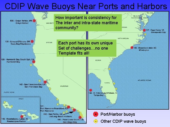 CDIP Wave Buoys Near Ports and Harbors How important is consistency for The inter