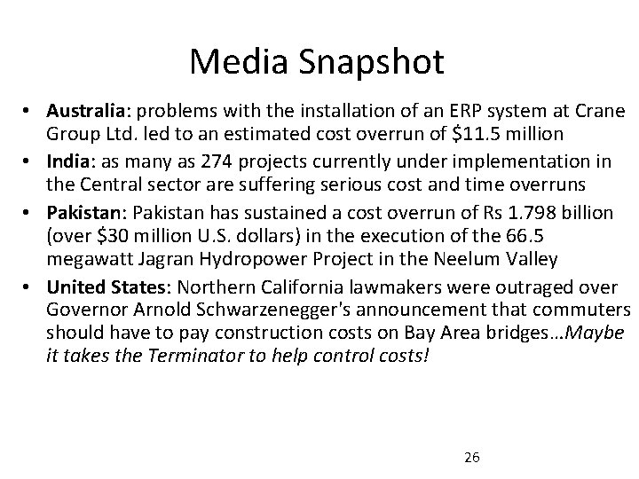 Media Snapshot • Australia: problems with the installation of an ERP system at Crane