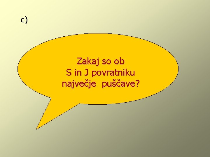 c) Zakaj so ob S in J povratniku največje puščave? 