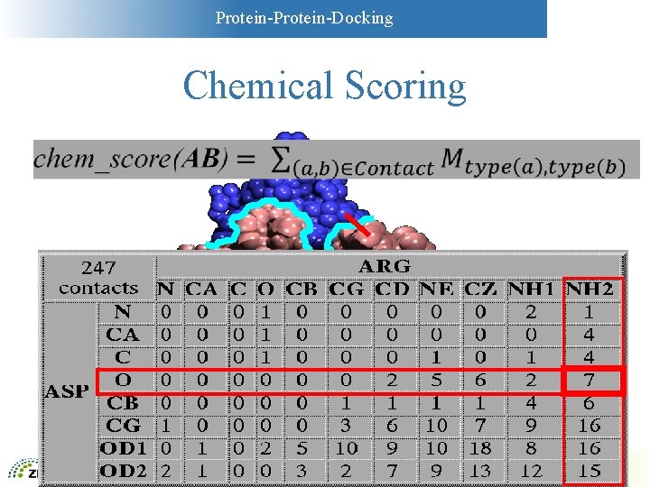 Protein-Docking Chemical Scoring 