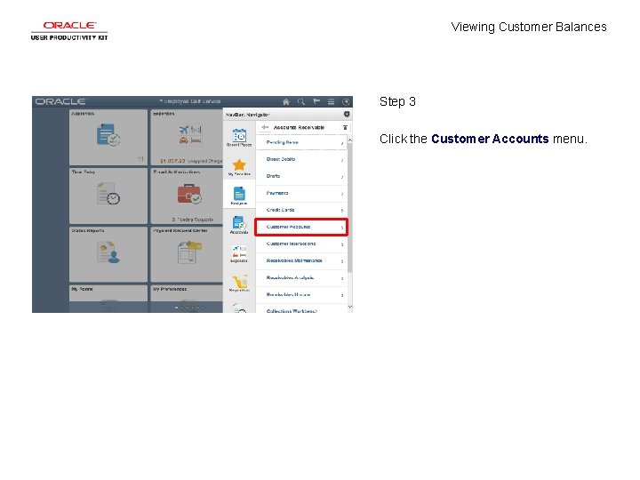Viewing Customer Balances Step 3 Click the Customer Accounts menu. 