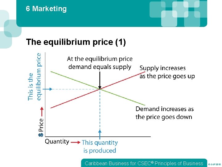 6 Marketing The equilibrium price (1) Caribbean Business for CSEC® Principles of Business ©