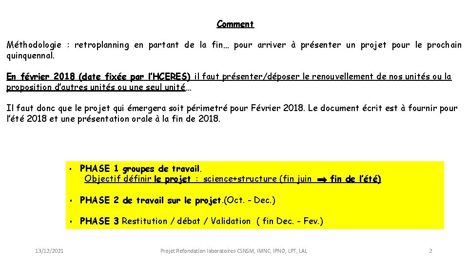 Comment Méthodologie : retroplanning en partant de la fin… pour arriver à présenter un