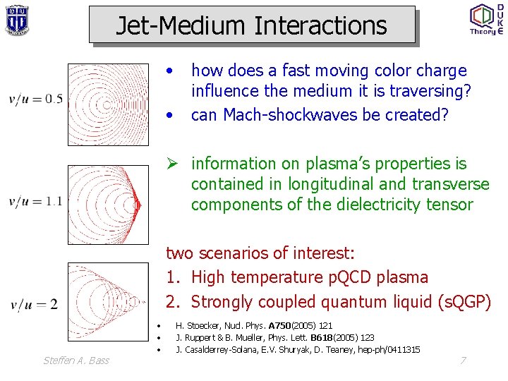 Jet-Medium Interactions • • how does a fast moving color charge influence the medium