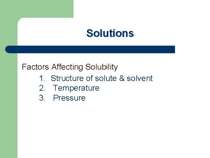 Solubility Benchmark 7 Solutions How Does a Solution