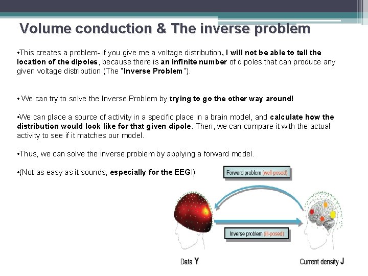 Volume conduction & The inverse problem • This creates a problem- if you give