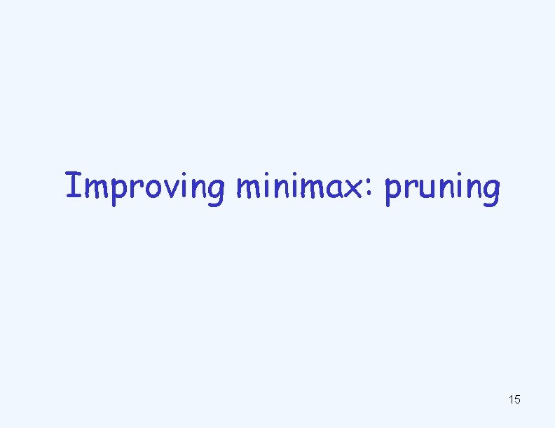 Improving minimax: pruning 15 