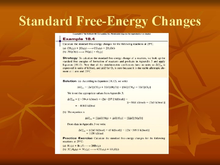 Standard Free-Energy Changes 
