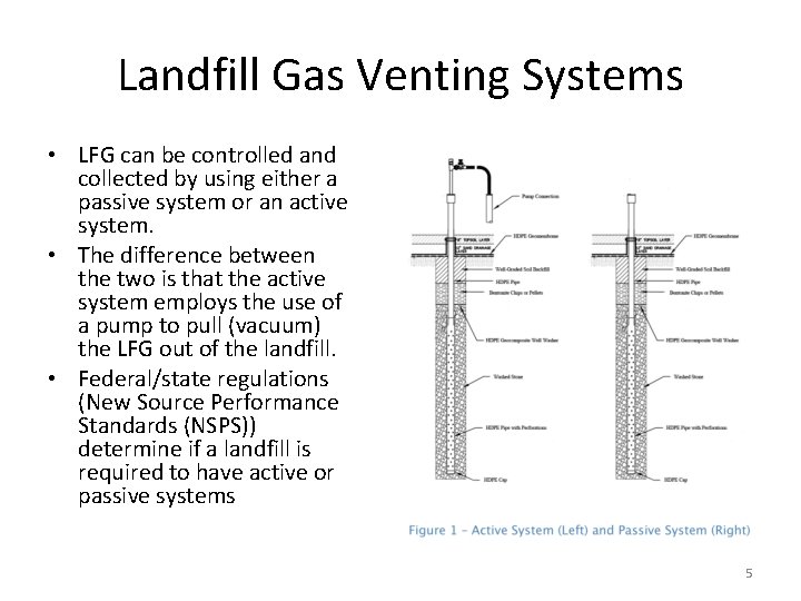 Landfill Gas Venting Systems • LFG can be controlled and collected by using either