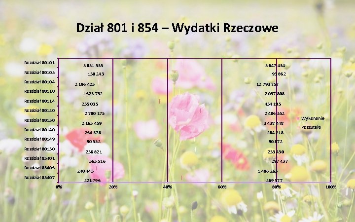 Dział 801 i 854 – Wydatki Rzeczowe Rozdział 80101 Rozdział 80103 Rozdział 80104 3