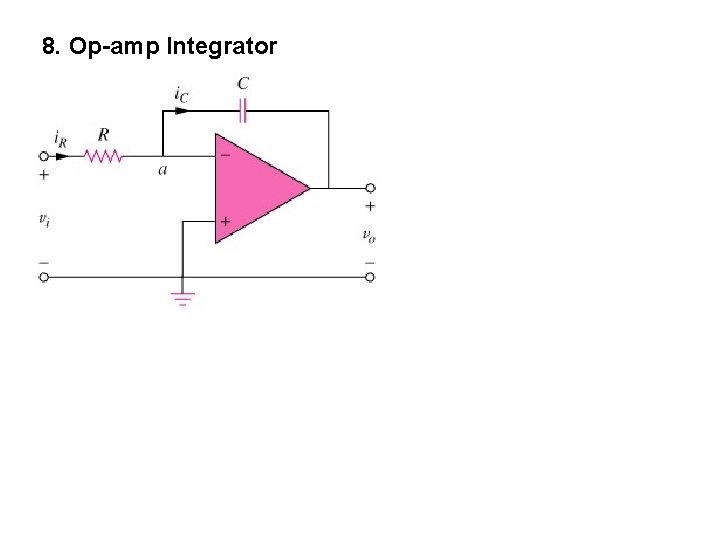8. Op-amp Integrator  8. Op-amp Integrator
