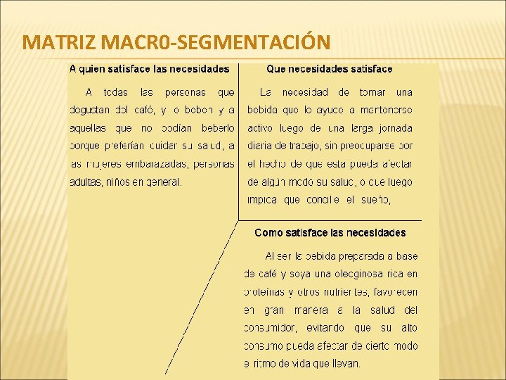 MATRIZ MACR 0 -SEGMENTACIÓN 