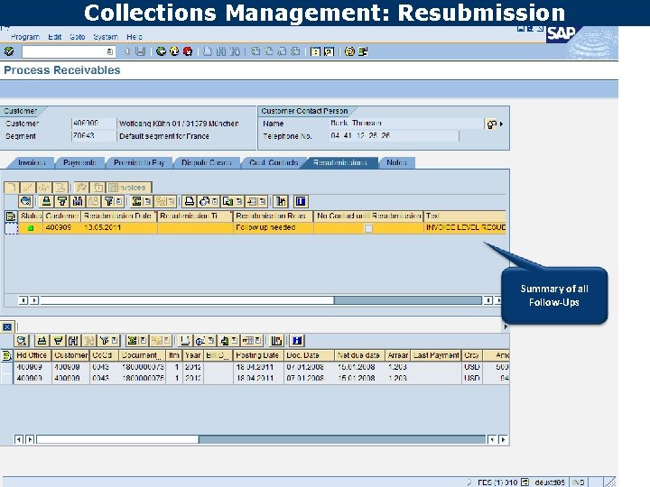Collections Management: Resubmission Summary of all Follow-Ups 
