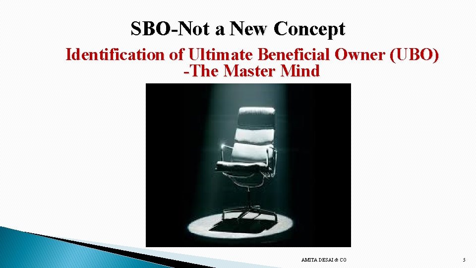 SBO-Not a New Concept Identification of Ultimate Beneficial Owner (UBO) -The Master Mind AMITA