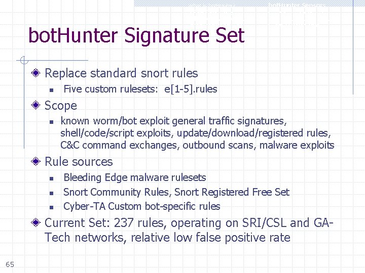 What is bot. Hunter? A Real Case Study Behavior-based Correlation Architectural Overview bot. Hunter