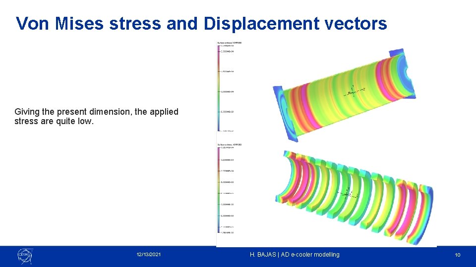 Von Mises stress and Displacement vectors Giving the present dimension, the applied stress are Von Mises stress and Displacement vectors Giving the present dimension, the applied stress are