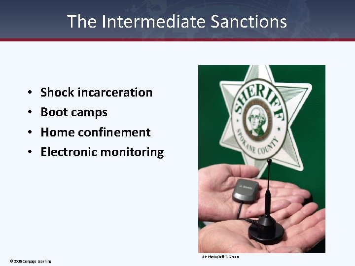 The Intermediate Sanctions • • Shock incarceration Boot camps Home confinement Electronic monitoring ©